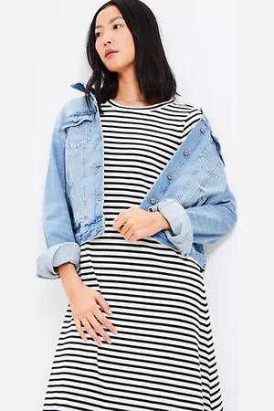 LOFT Petite Striped Maxi Tee Dress