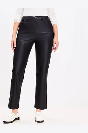 LOFT Curvy Five Pocket Straight Pants in Faux Leather