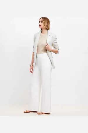 LOFT Clean Wide Leg Pants in Linen Blend