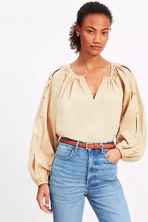 LOFT Button Sleeve Blouse
