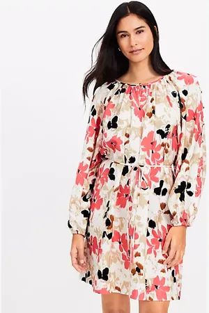 LOFT Gardenia Button Sleeve Mini Dress