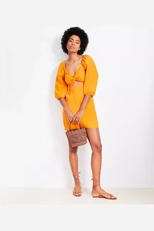 LOFT Beach Linen Cutout Mini Pocket Dress
