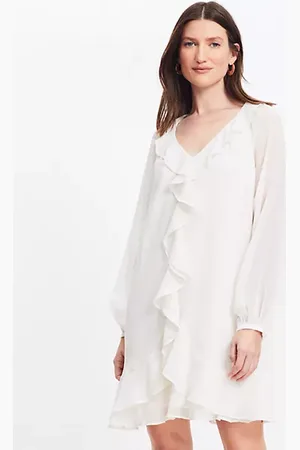 LOFT Chiffon Ruffle Mini Flounce Dress