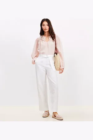 LOFT Belted Barrel Pants