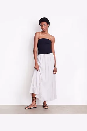 LOFT Versa Strapless Mixed Media Maxi Dress