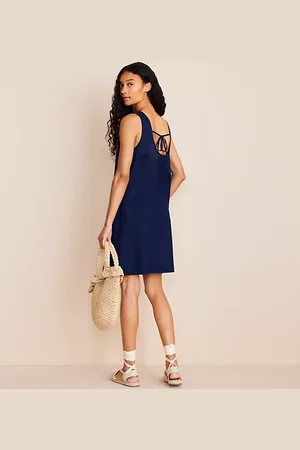 LOFT Lou & Grey Linen Cotton Tie Back Mini Pocket Dress
