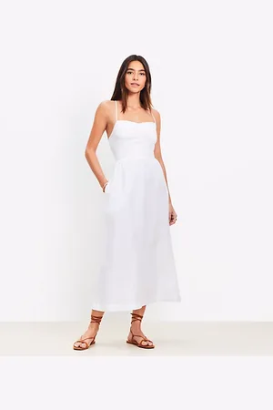 LOFT Petite Beach Strappy Back Midi Dress