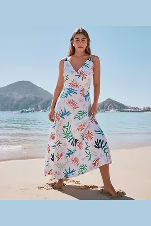 LOFT Petite Beach Sun Cutout Midi Pocket Dress