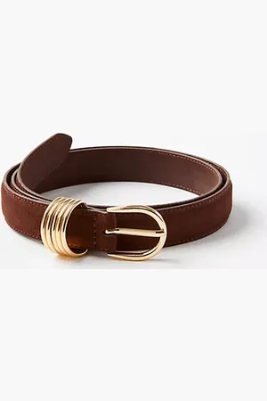 LOFT Suede Stacked Metal Keeper Belt