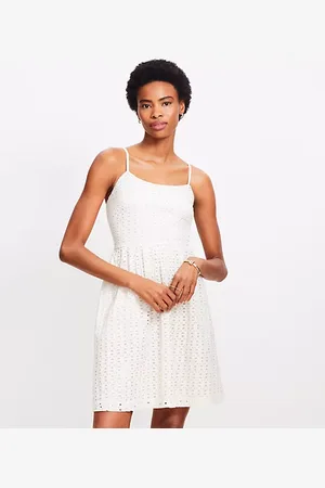 LOFT Petite Eyelet Strappy Mini Pocket Dress