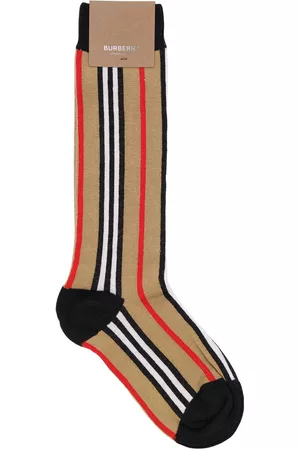 Burberry Icon Striped Cotton Blend Knit Socks