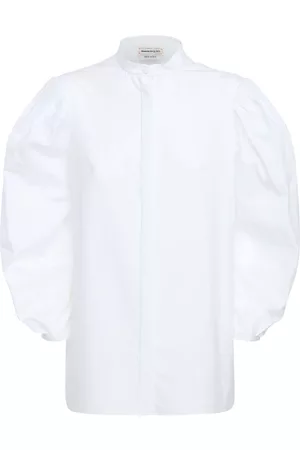 Alexander McQueen Cotton Poplin Shirt W/ Puff Sleeves