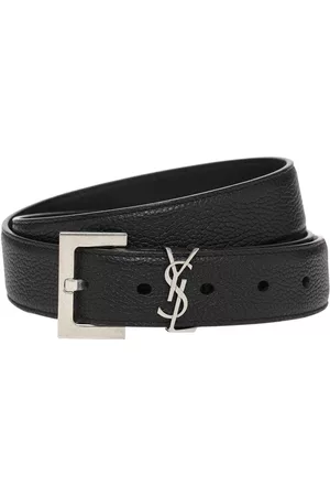 Saint Laurent Men Belts - 3cm Monogram Leather Belt