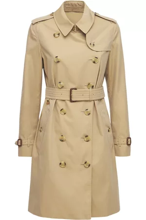 Burberry Women Trench Coats - Mid-length Kensington Canvas Trench Coat