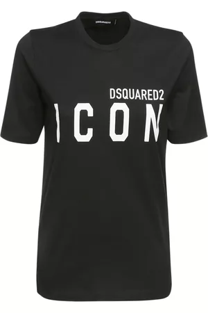 Dsquared2 Women T-Shirts - Icon Logo Print Cotton Jersey T-shirt