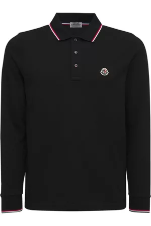 Moncler Men Polo T-Shirts - Long Sleeves Cotton Piquet Polo Shirt