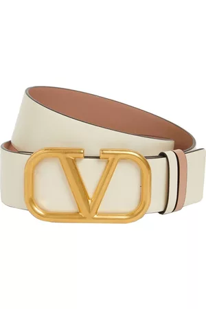 VALENTINO GARAVANI 4cm Reversible V Logo Leather Belt