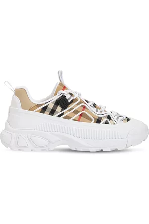 Burberry Check Cotton Lace-up Sneakers