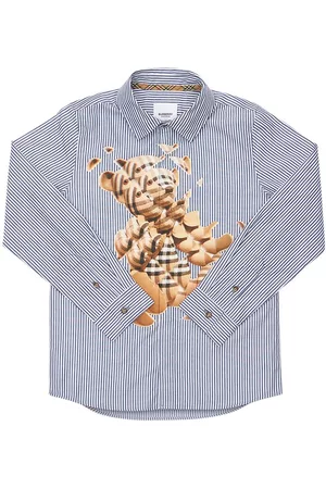 BURBERRY Striped Stretch Cotton Poplin Shirt