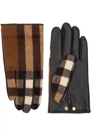 Burberry Victoria Check Wool & Leather Gloves