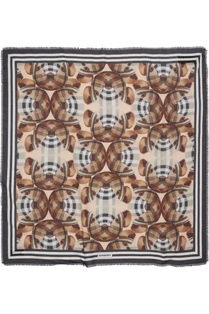 Burberry All Over Print Cotton & Silk Scarf