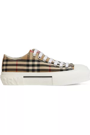 Burberry Women Canvas Sneakers - 20mm Jack Check Cotton Canvas Sneakers
