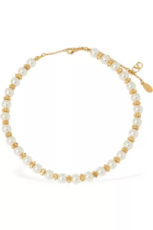 VALENTINO GARAVANI Men Necklaces - Faux Pearl & Rockstuds Collar Necklace