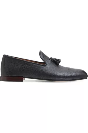 TOM FORD Textured Leather Loafers W/ Tassels