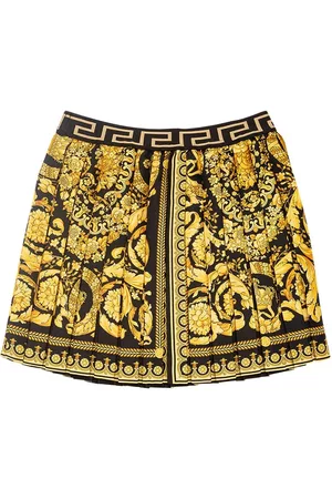VERSACE Baroque Print Pleated Twill Skirt
