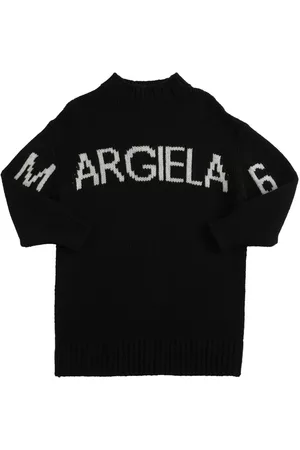 MM6 MAISON MARGIELA Logo Intarsia Wool Blend Knit Dress