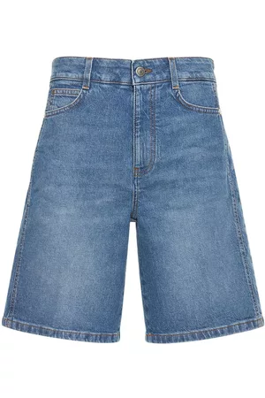 STELLA MCCARTNEY Women Bermudas - Logo Laser Cotton Bermuda Shorts
