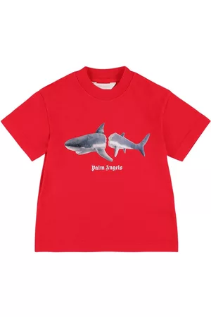 Palm Angels Shark-print Organic Cotton T-shirt - Farfetch