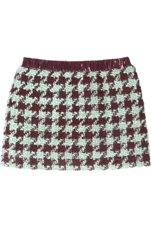 Moncler Houndstooth Wool Blend Skirt