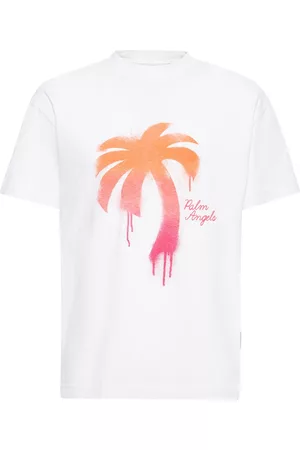 Palm Angels White Oversized Upsidedown Palm Tree T-shirt for Men