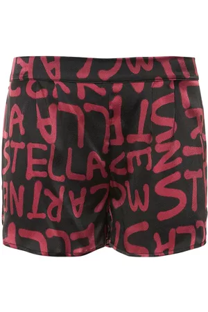Stella McCartney Graffiti Silk Blend Pajama Shorts