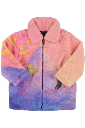 Stella McCartney Girls Coats - Printed Faux Fur Coat