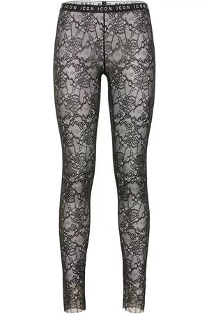 Lace Stirrup Leggings in Black - Khaite