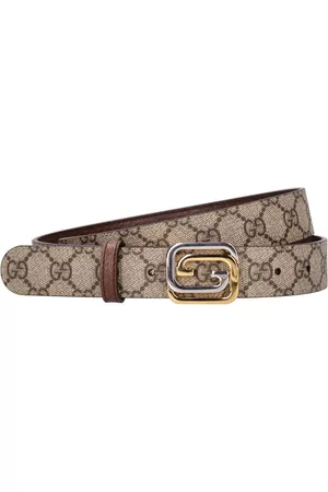 Gucci Men's 3.5cm Monogrammed Coated-Canvas Belt