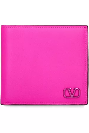 VALENTINO GARAVANI Men Wallets - Metal Logo & Leather Billfold Wallet