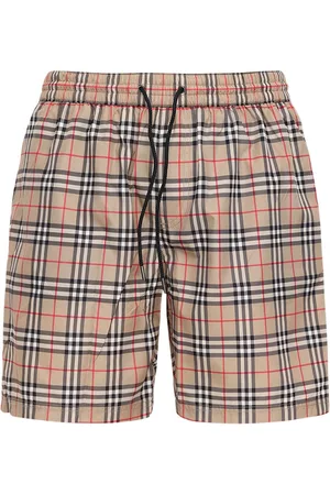 Burberry Men Swim Shorts - Guildes Check Print Tech Swim Shorts