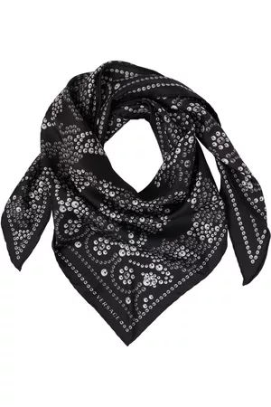 VERSACE Studs Baroque Triangle Silk Twill Scarf