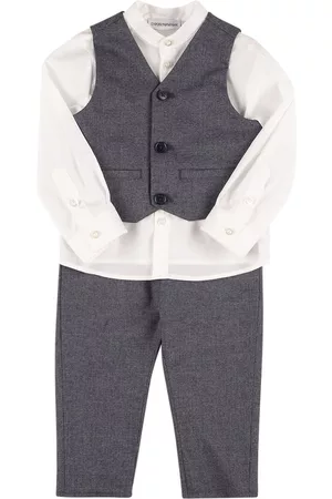 Emporio Armani Poplin Shirt,light Flannel Vest & Pants