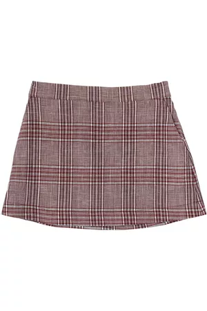 DOUUOD KIDS Tartan Cotton & Linen Skirt