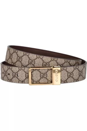 Gucci 3.5cm Monogrammed Coated-canvas Belt - Men - Beige Belts