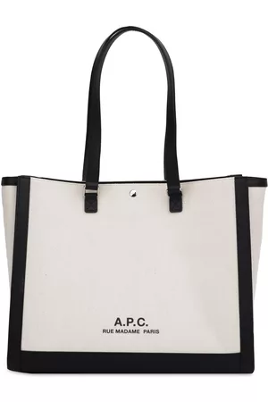 A.P.C. Canvas tote bag 'Camille' cream/black