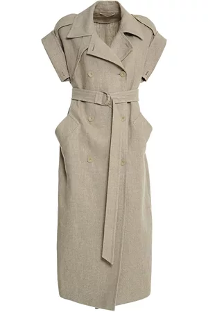 Mescal Jacquard Drill Trench Coat in Blue - Max Mara