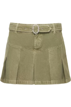 FAIRLIAR High Waist Front Pleated Skirt (Beige) Beige / 2XS