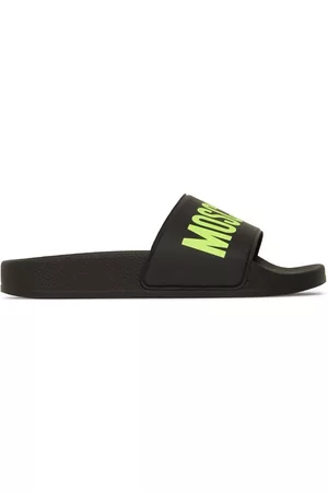 Moschino Boys Sandals - Logo Print Rubber Slide Sandals