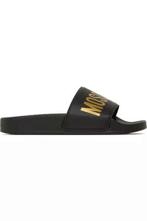 Moschino Boys Sandals - Logo Print Rubber Slide Sandals
