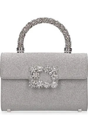 Roger Vivier - Jeu de Fille Strass Buckle Clutch Bag in Velvet, Black, Handbags